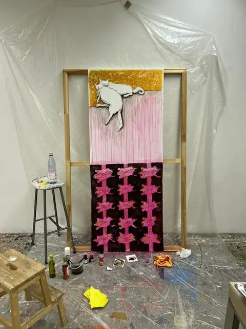 The lower part of The Long Scroll, in progress