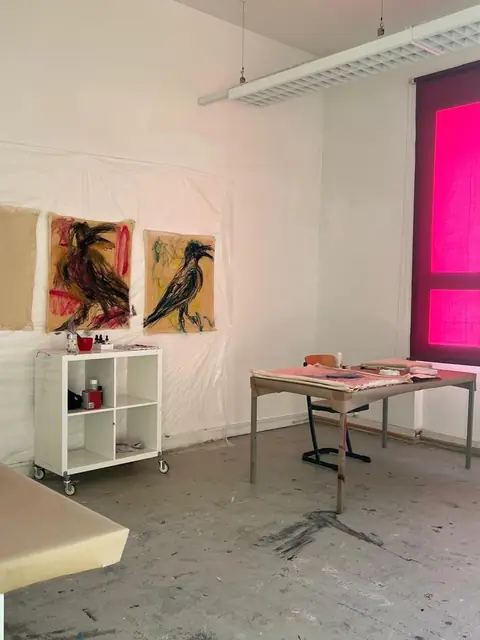 The work corner of the Berlin studio
