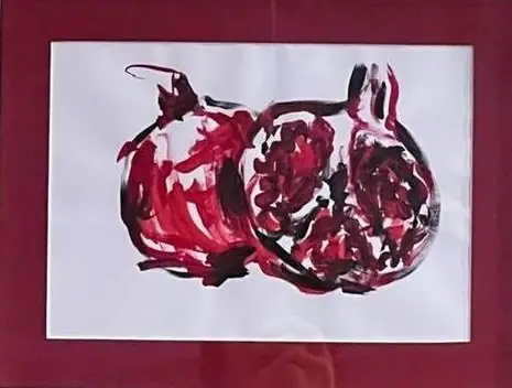 Pomegranates in red and black