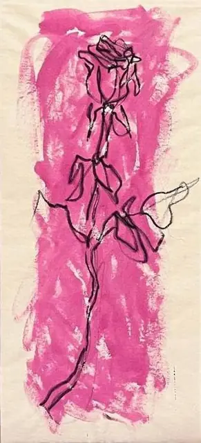 A rose in bright pink