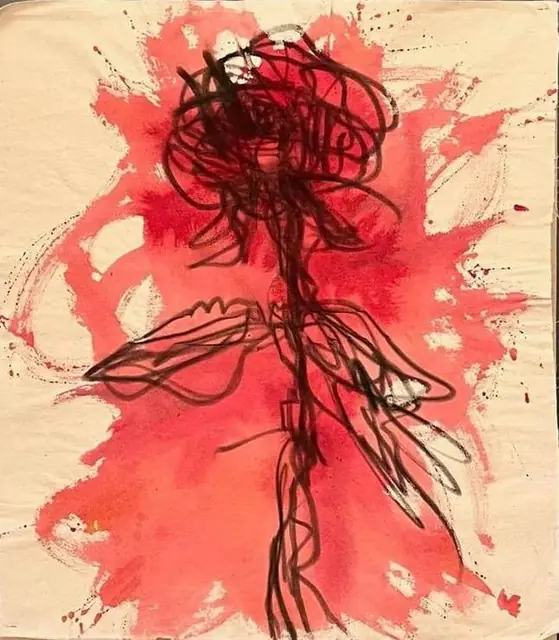 A rose in red