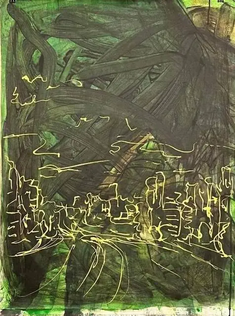 A city in yellow line on green