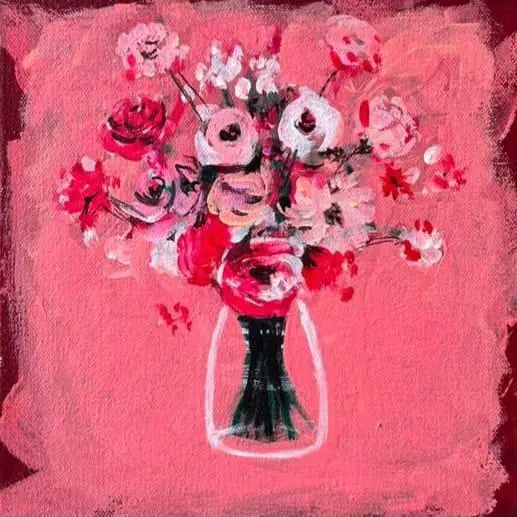 A bouquet on coral pink