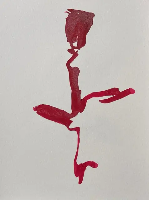A rose in a few strokes of red